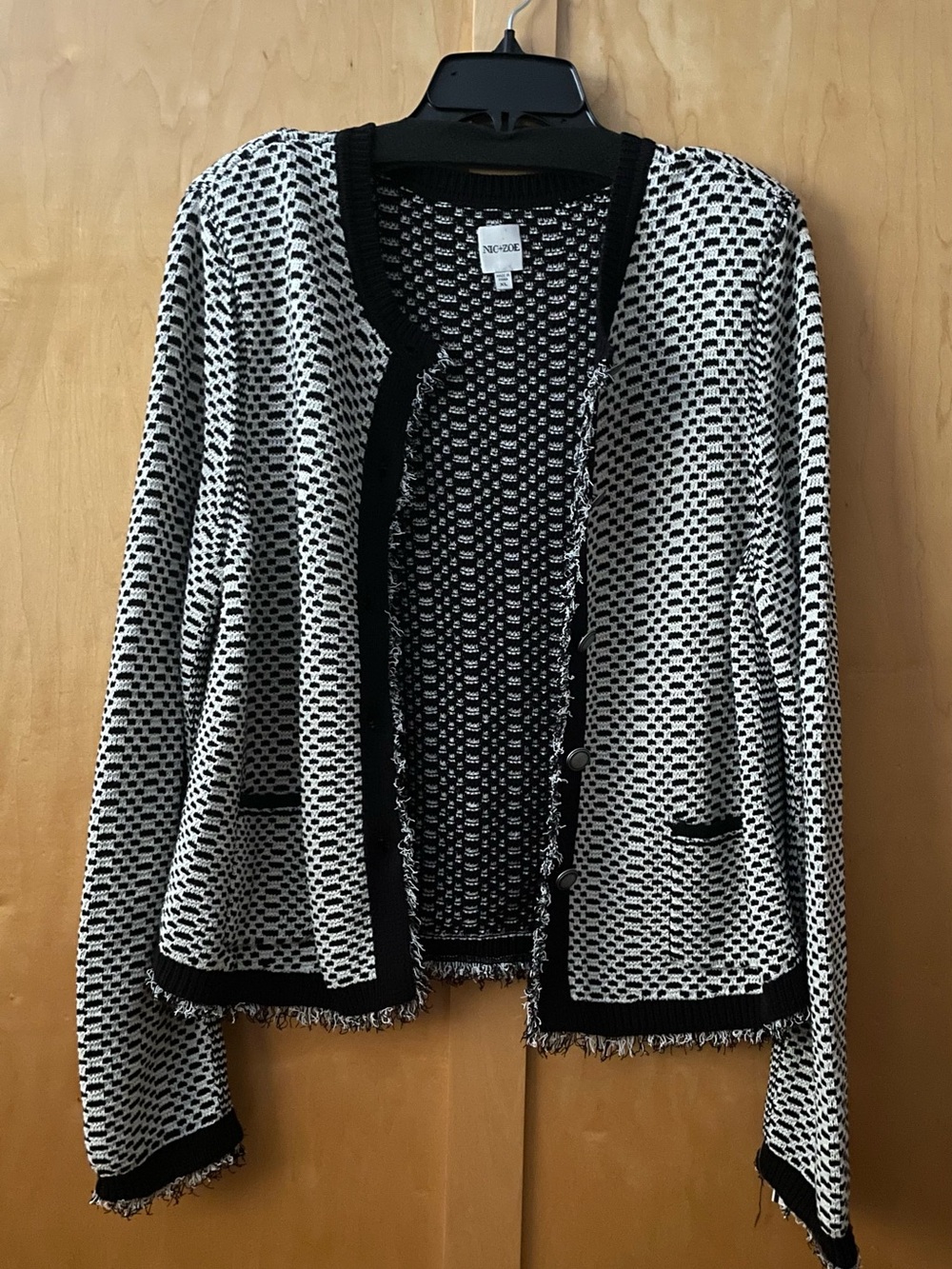 NIC+ZOE Black and White Textured Jacket